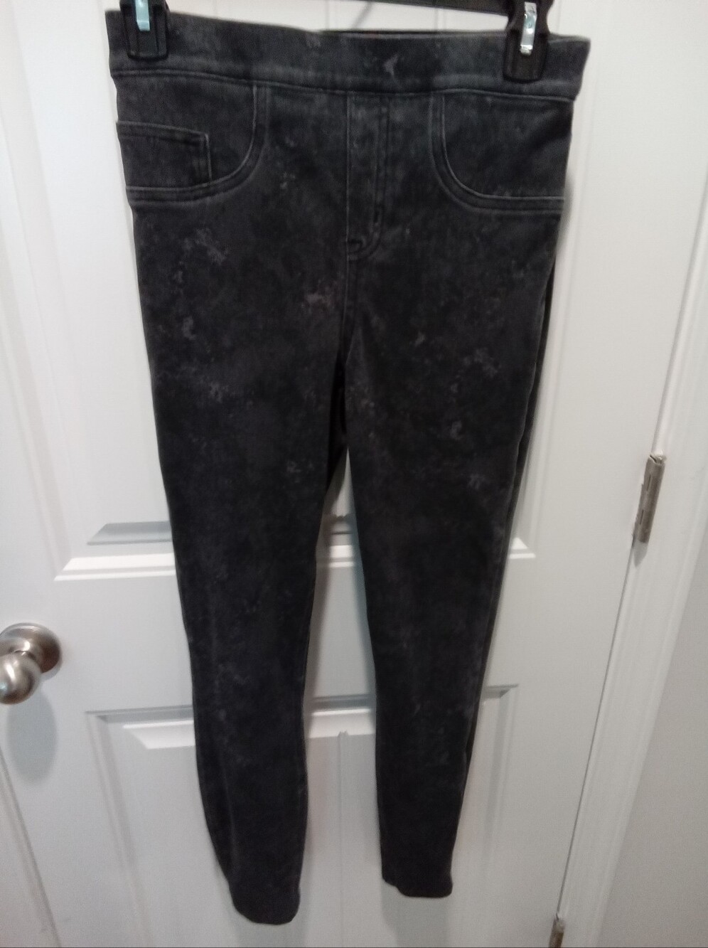 Spanx Size S/P Jean-ish Skinny Gray Marble Splatter Jeggings 26" Inseam